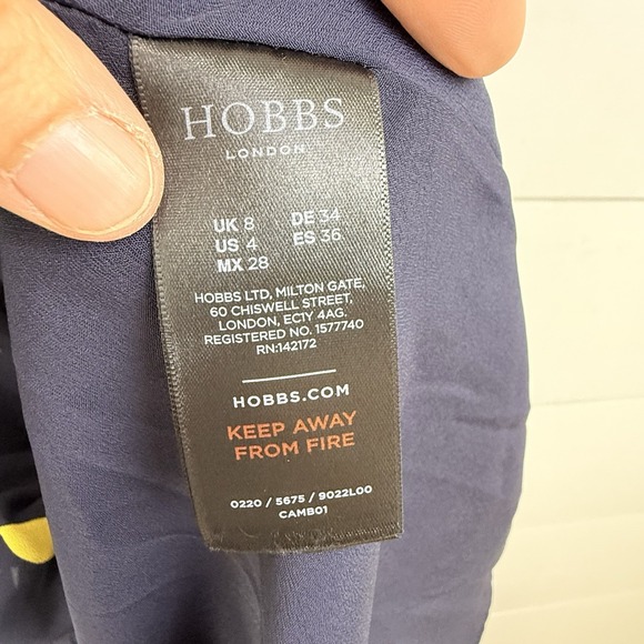 HOBBS‎ LONDON CARLY MIDI FLORAL DRESS Navy Sleeveless Tea Brunch Wedding Women 4 - Picture 6 of 16